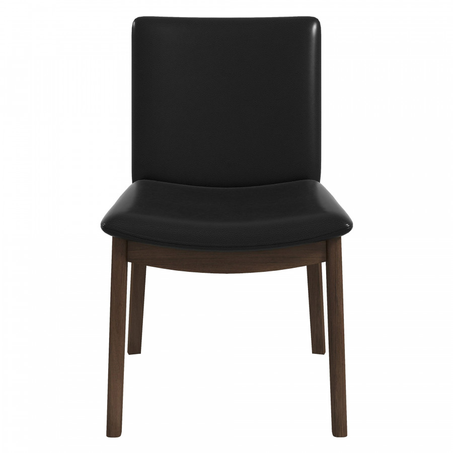 Ashcroft Laura PU Upholstered Solid Wood Dining Chair (Set Of 2) - Black