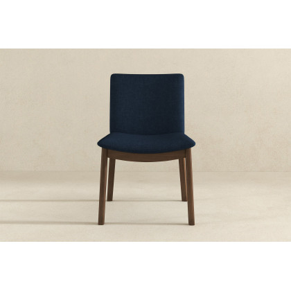 Ashcroft Laura Linen Upholstered Solid Wood Dining Chair (Set Of 2) - Blue