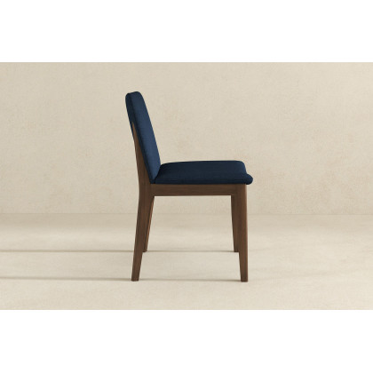 Ashcroft Laura Linen Upholstered Solid Wood Dining Chair (Set Of 2) - Blue