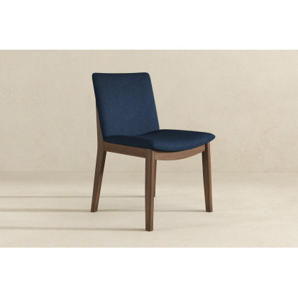 Ashcroft Laura Linen Upholstered Solid Wood Dining Chair (Set Of 2) - Blue