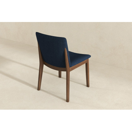 Ashcroft Laura Linen Upholstered Solid Wood Dining Chair (Set Of 2) - Blue