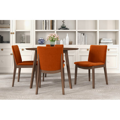 Ashcroft Laura Velvet Upholstered Solid Wood Dining Chair (Set Of 2) - Burnt Orange