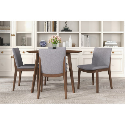 Ashcroft Laura Linen Upholstered Solid Wood Dining Chair (Set Of 2) - Light Gray