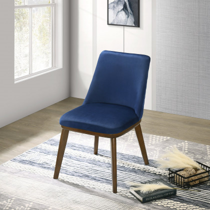 Ashcroft Clove Velvet Dining Chair (Set Of 2) – Navy Blue
