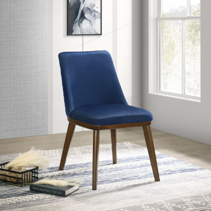 Ashcroft Clove Velvet Dining Chair (Set Of 2) – Navy Blue