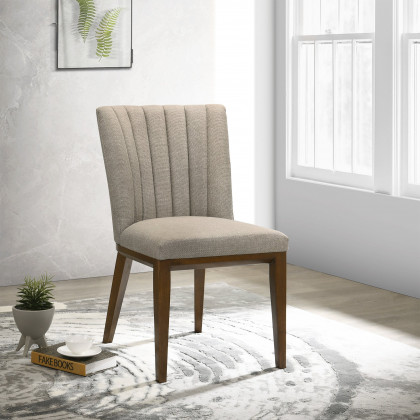 Ashcroft Elmwood Dining Chair (Set Of 2) - Cream Fabric