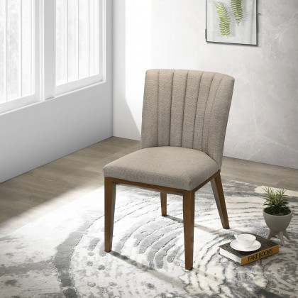 Ashcroft Elmwood Dining Chair (Set Of 2) - Cream Fabric