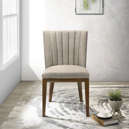 Ashcroft Elmwood Dining Chair (Set Of 2) - Cream Fabric