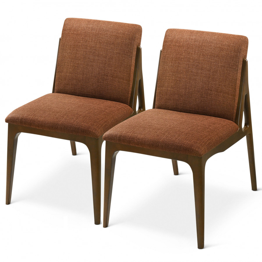 Ashcroft Grivelle Dining Chair (Set Of 2) - Orange Fabric