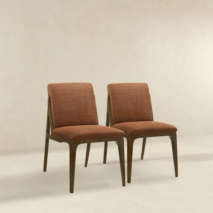 Ashcroft Grivelle Dining Chair (Set Of 2) - Orange Fabric