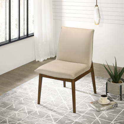 Ashcroft Monza Velvet Dining Chair (Set Of 2) - Beige