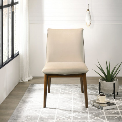 Ashcroft Monza Velvet Dining Chair (Set Of 2) - Beige