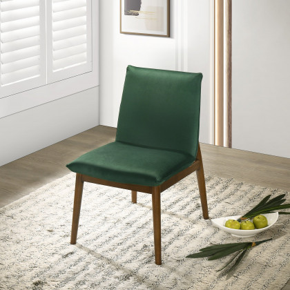 Ashcroft Monza Velvet Dining Chair (Set Of 2) - Dark Green