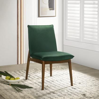 Ashcroft Monza Velvet Dining Chair (Set Of 2) - Dark Green