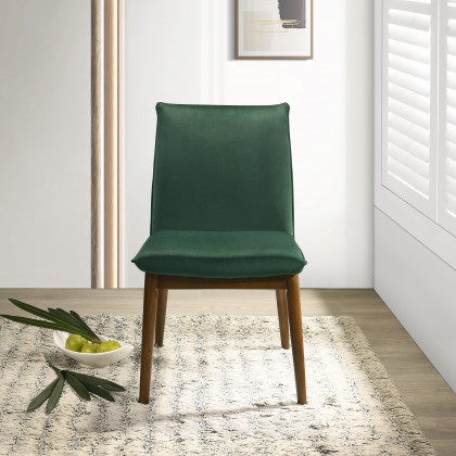 Ashcroft Monza Velvet Dining Chair (Set Of 2) - Dark Green