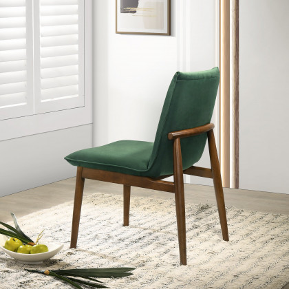 Ashcroft Monza Velvet Dining Chair (Set Of 2) - Dark Green