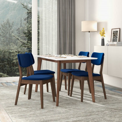 Ashcroft Velvet Solid Back Side Chair (Set Of 2) - Blue