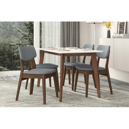 Ashcroft Fabric Solid Back Side Chair (Set Of 2) - Dark Gray