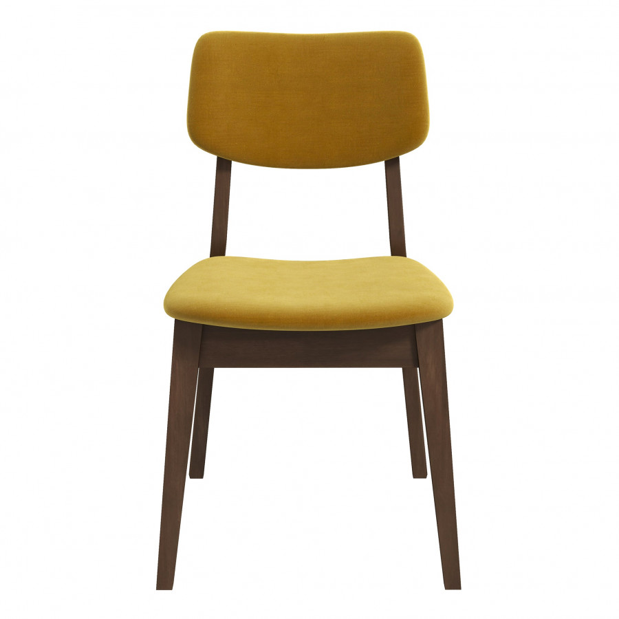 Ashcroft Velvet Solid Back Side Chair (Set Of 2) - Dark Yellow