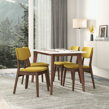 Ashcroft Velvet Solid Back Side Chair (Set Of 2) - Dark Yellow