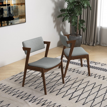 Ashcroft Edwin Dining Chair (Set Of 2) - Light Gray Fabric