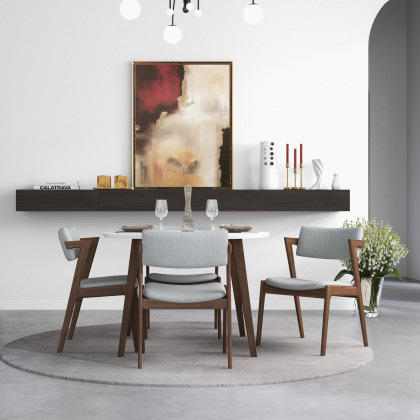 Ashcroft Edwin Dining Chair (Set Of 2) - Light Gray Fabric