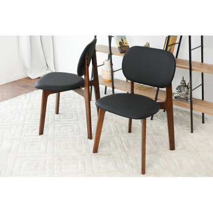 Ashcroft Kelsey Leather Dining Chair (Set Of 2) - Black