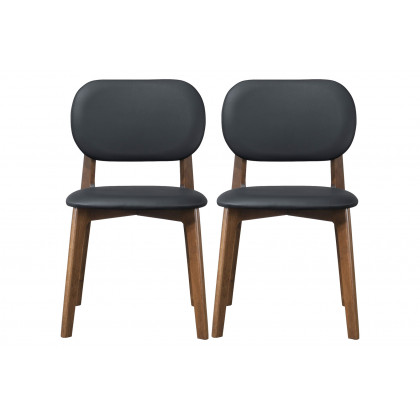 Ashcroft Kelsey Leather Dining Chair (Set Of 2) - Black