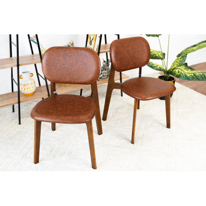 Ashcroft Kelsey Leather Dining Chair (Set Of 2) - Brown