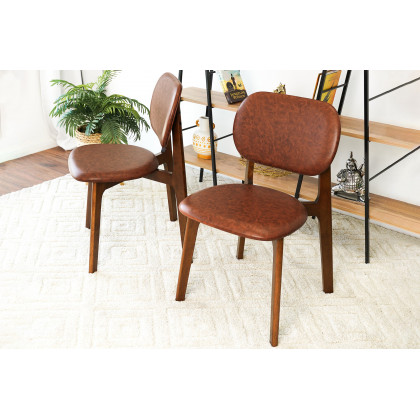 Ashcroft Kelsey Leather Dining Chair (Set Of 2) - Brown