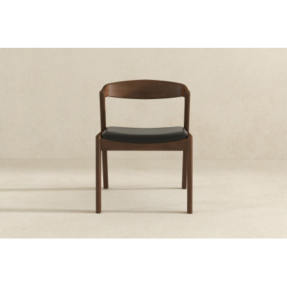Ashcroft Dakota Leather Upholstered Solid Wood Dining Chair (Set Of 2) - Black