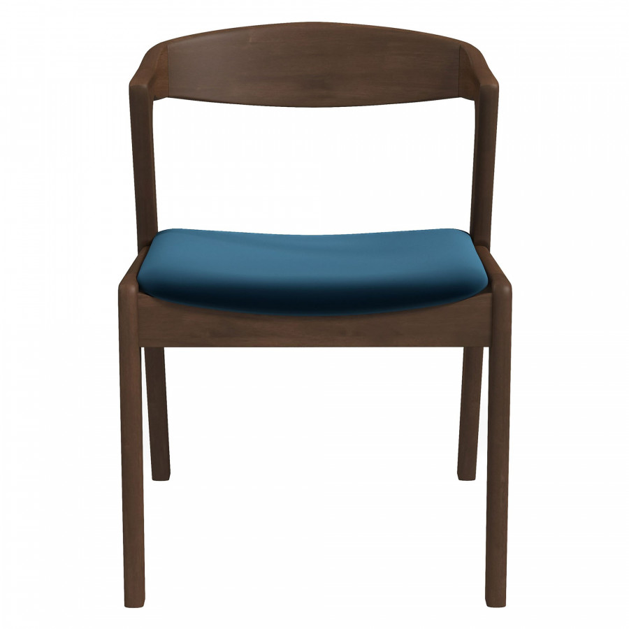 Ashcroft Dakota Velvet Upholstered Solid Wood Dining Chair (Set Of 2) - Blue