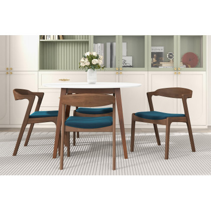 Ashcroft Dakota Velvet Upholstered Solid Wood Dining Chair (Set Of 2) - Blue
