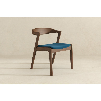 Ashcroft Dakota Velvet Upholstered Solid Wood Dining Chair (Set Of 2) - Blue