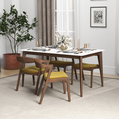 Ashcroft - Dakota Dark Yellow Velvet Dining Chair (Set Of 2)