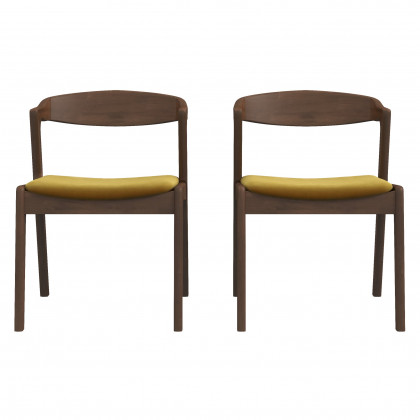 Ashcroft - Dakota Dark Yellow Velvet Dining Chair (Set Of 2)