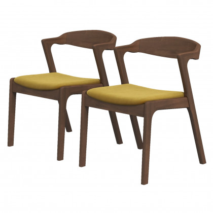 Ashcroft - Dakota Dark Yellow Velvet Dining Chair (Set Of 2)