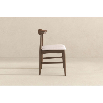 Ashcroft Damian Mid-Century Solid Wood Dining Chair - Beige