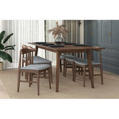 Ashcroft Damian Mid-Century Solid Wood Dining Chair - Gray