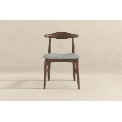 Ashcroft Damian Mid-Century Solid Wood Dining Chair - Gray