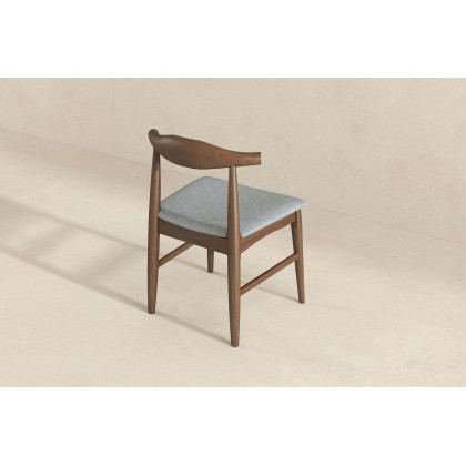 Ashcroft Damian Mid-Century Solid Wood Dining Chair - Gray