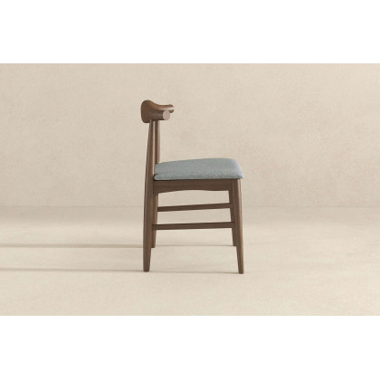 Ashcroft Damian Mid-Century Solid Wood Dining Chair - Gray