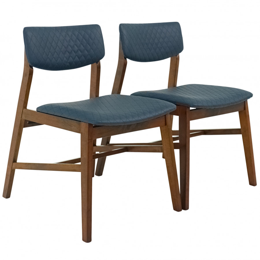 Ashcroft - Edgehill Dining Chair Set of 4 in Navy Blue Vegan Leather