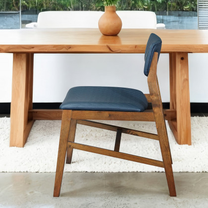 Ashcroft - Edgehill Dining Chair Set of 4 in Navy Blue Vegan Leather
