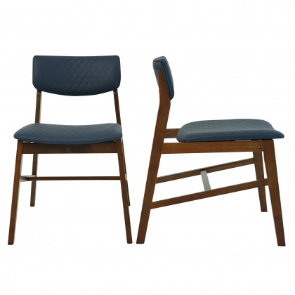 Ashcroft - Edgehill Dining Chair Set of 4 in Navy Blue Vegan Leather