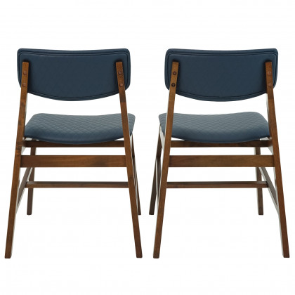 Ashcroft - Edgehill Dining Chair Set of 4 in Navy Blue Vegan Leather