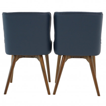Ashcroft - Robin Dining Chair Set of 2 - Navy Blue Vegan Leather