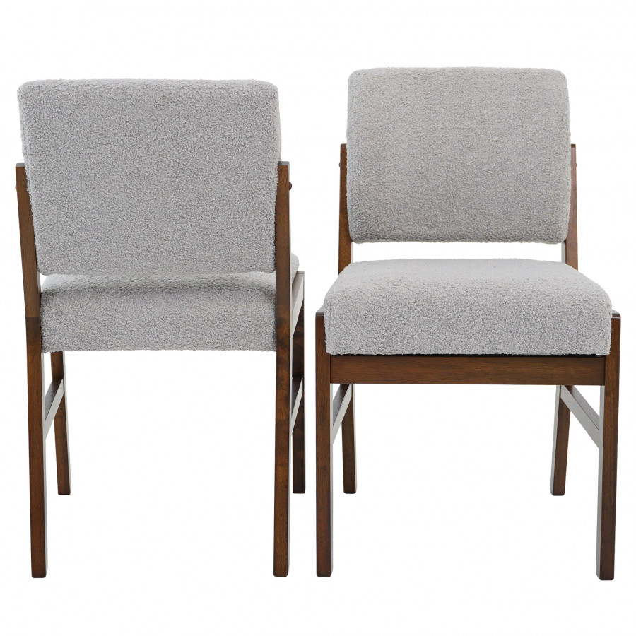 Ashcroft - Caldwell Dining Chair Set of 2 - Light Gray Boucle