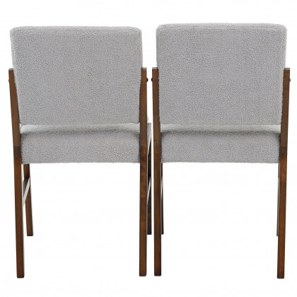 Ashcroft - Caldwell Dining Chair Set of 2 - Light Gray Boucle