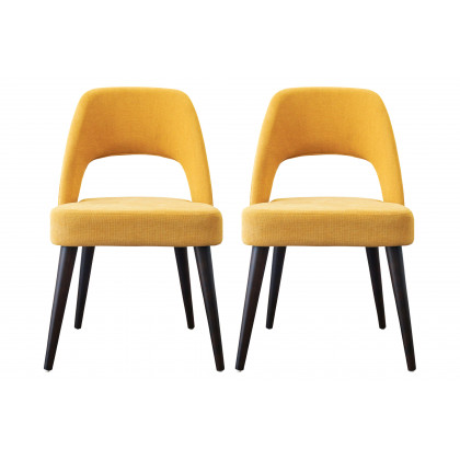 Ashcroft Juliana Mid-Century Modern Fabric Dining Chair (Set Of 2) - Yellow